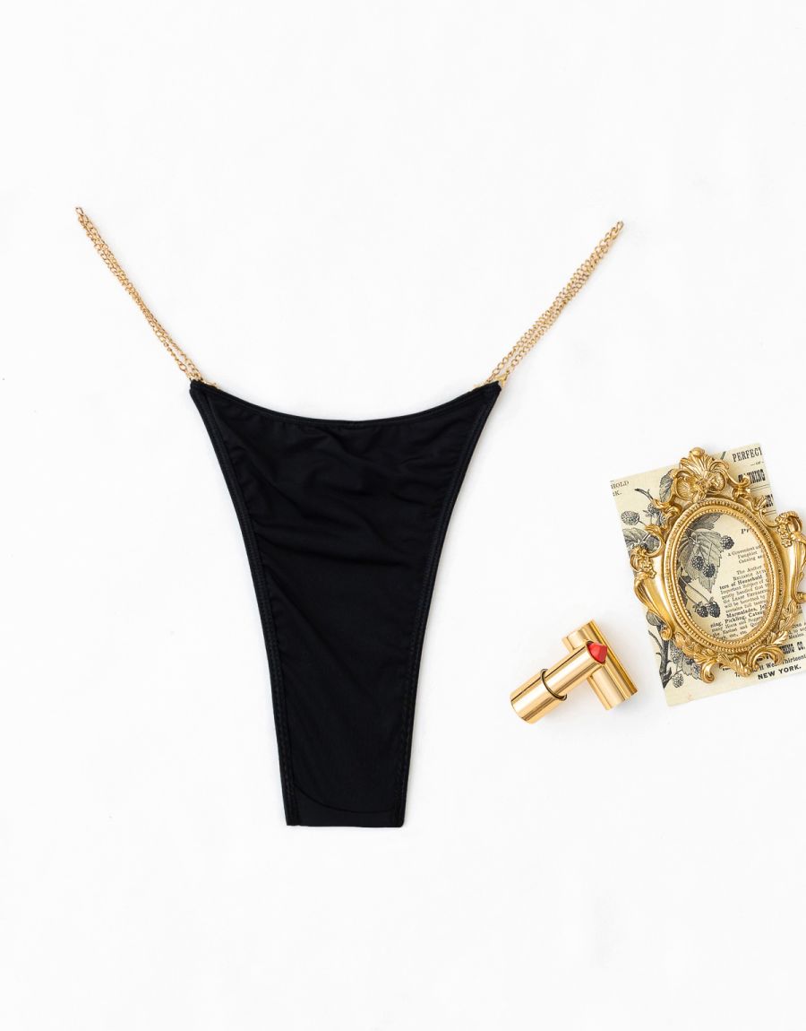 G-String Διαφάνεια Με Ρυθμιζόμενη Αλυσίδα Brazil Με Αλυσίδες Λεπτομέρειες