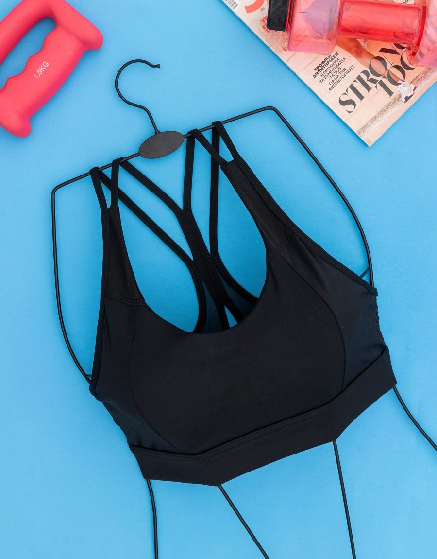 Αθλητικό Crop Top Μπουστάκι Αθλητικό Μπουστάκι Dry Fit Με Διπλές Τιράντες Στην Πλάτη