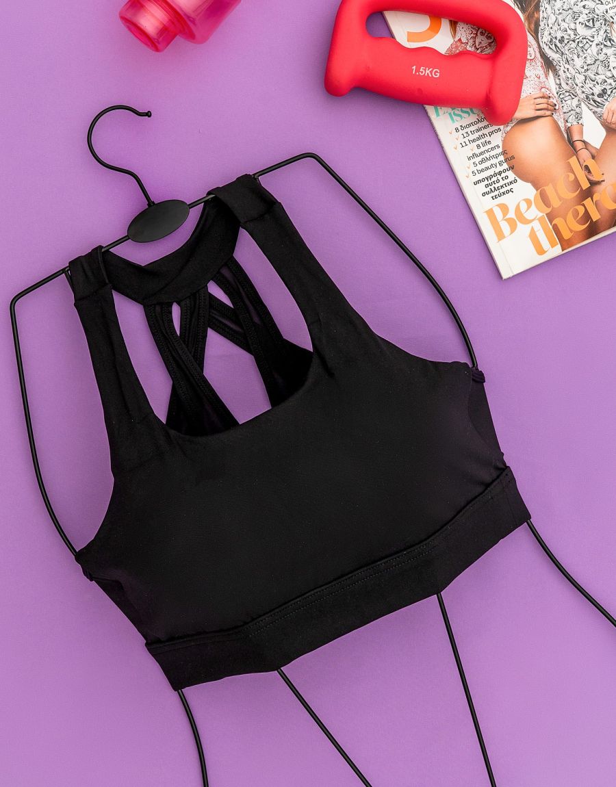 Αθλητικό Crop Top Μπουστάκι Αθλητικό Μπουστάκι DryFit Με Διαφάνεια Και Άνοιγμα Στην Πλάτη