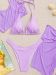 Μαγιό Μπικίνι Με V High Rise, Crop Top Και Παρεό (4 Pieces Set) 9712 Lila Proion 2
