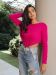 Πλεκτό Crop Top Ασύμμετρο 0046 Fouxia 1333 Jean Xrisa 4 Scaled