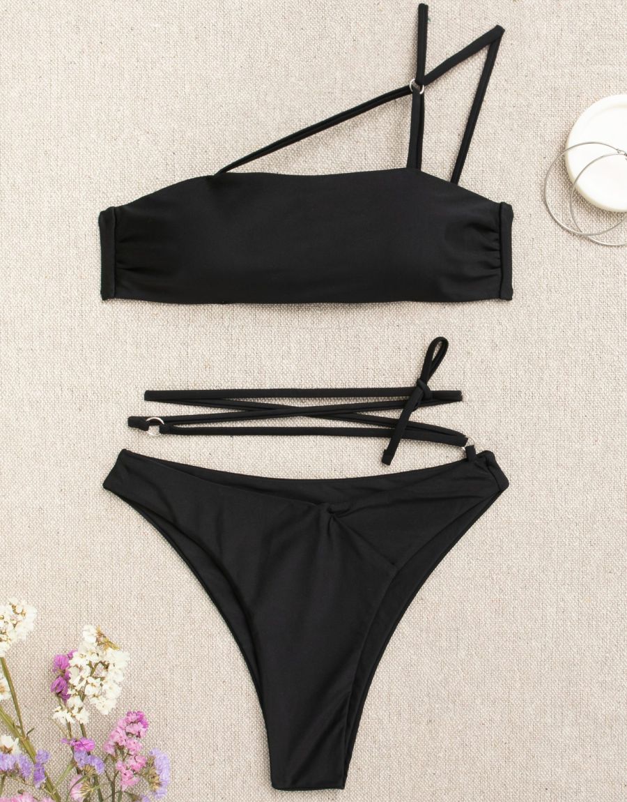 Μαγιό Μπικίνι Strapless με Εντυπωσιακό Ώμο και Ψηλόμεσο Brazil