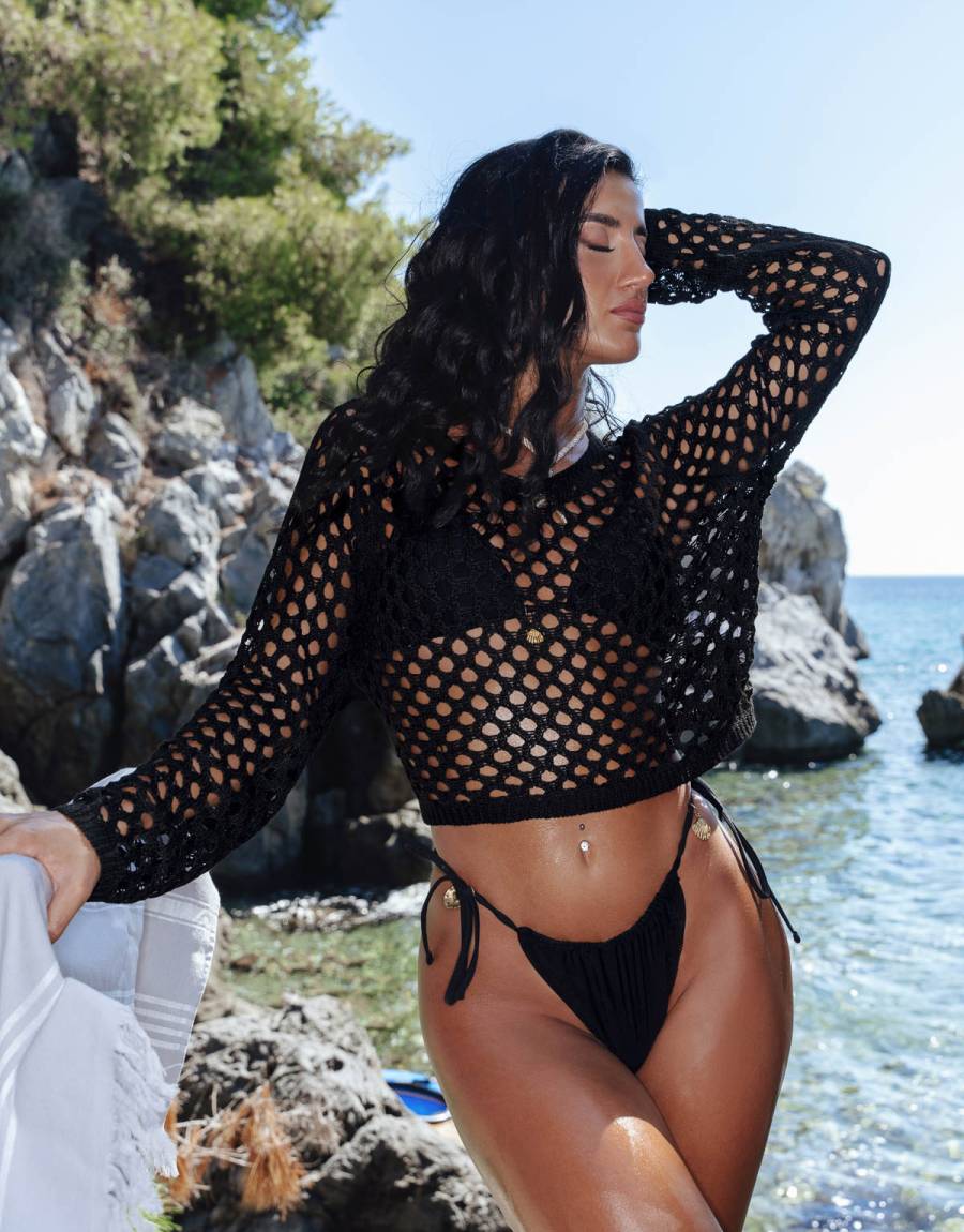 Μαγιό Μπικίνι Τρίγωνο με Ρυθμιζόμενο Brazil και Crop Top