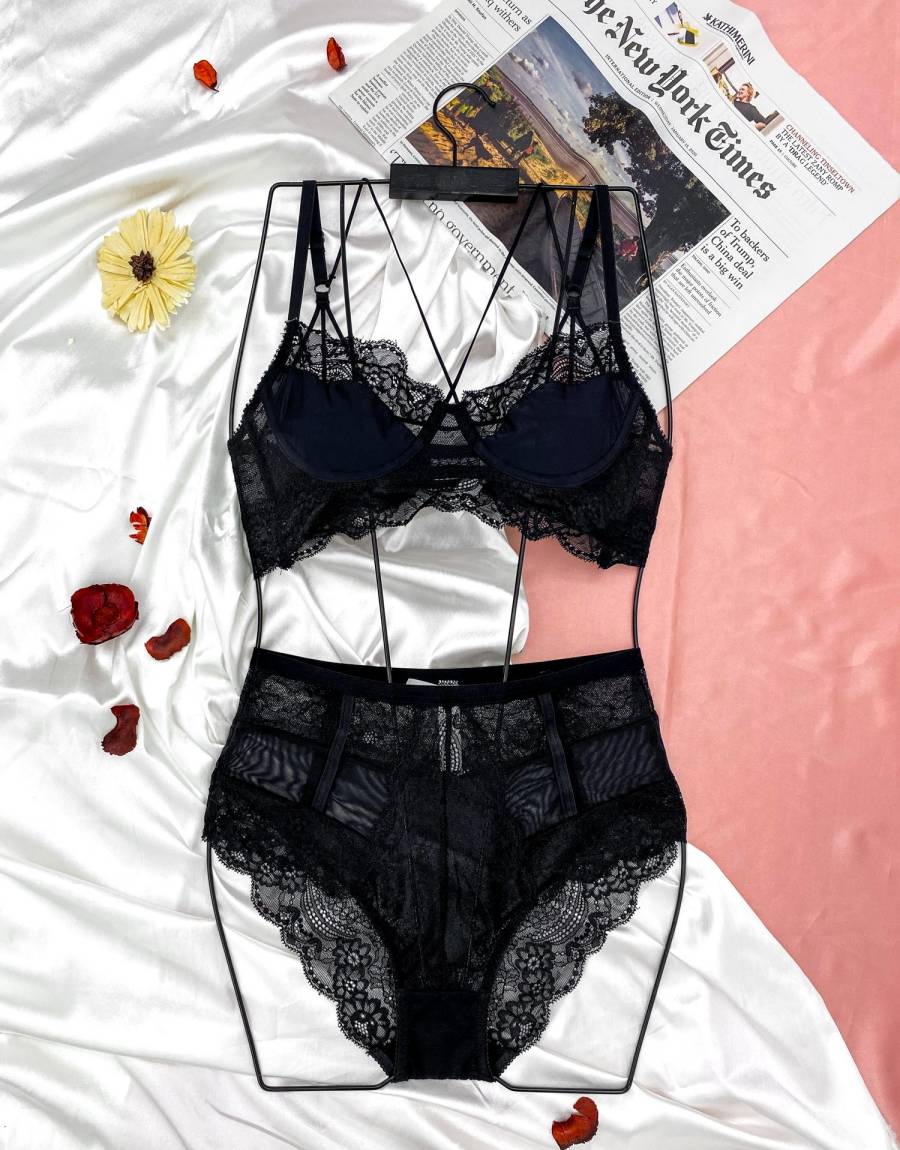 Σετ Σουτιέν με Bandage Τιράντα και Ψηλόμεσο Σλιπ