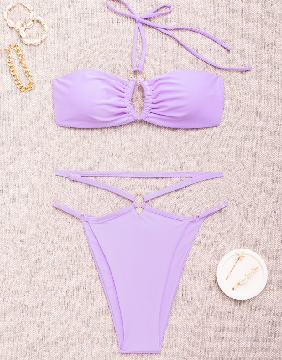 Μαγιό Μπικίνι Strapless Με Κρίκο Και Brazil Ρυθμιζόμενο