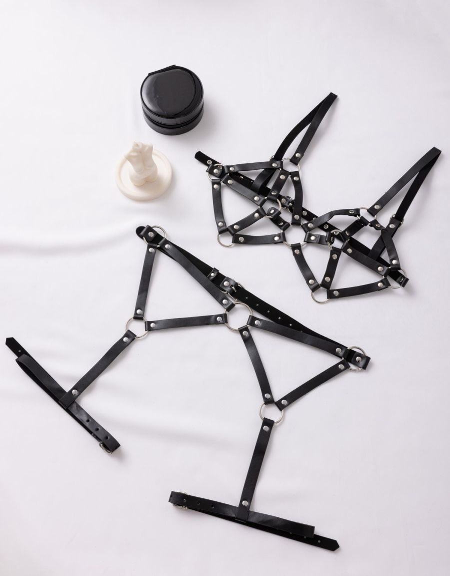 Harness Σετ Bralette Cupless Με Ζαρτιέρα Και Καλτσοδέτα