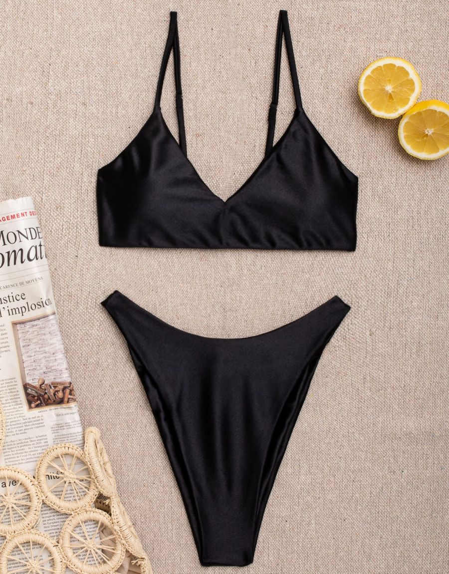 Μαγιό Μπουστάκι Ενισχυμένο Με Λάμψη Και Brazil V High Rise