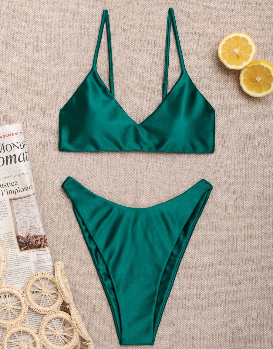 Μαγιό Μπουστάκι Ενισχυμένο Με Λάμψη Και Brazil V High Rise