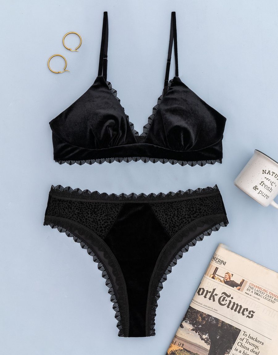 Σετ Bralette Βελούδινο Με Ψηλόμεσο Brazil