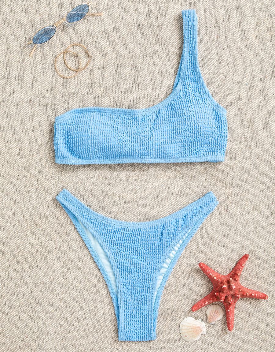 Μαγιό Strapless Με 1 Ώμο Και Brazil Σε V High Rise Γραμμή