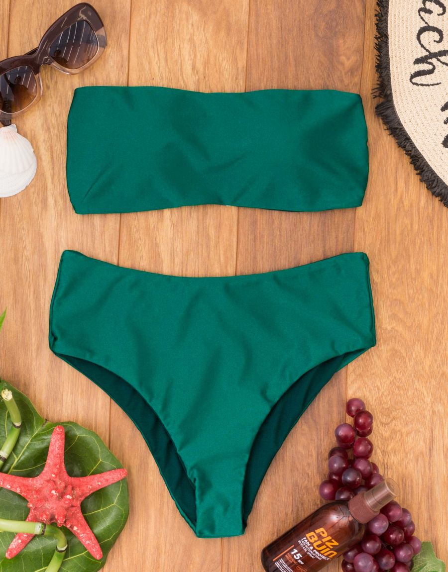 Μαγιό Μπικίνι Strapless Με Ψηλόμεσο Brazilian Σλιπ